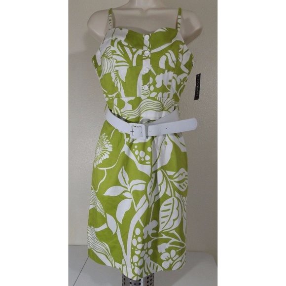 A. Byer Dresses & Skirts - * NWT A. Byer Green White Belted Floral Dress